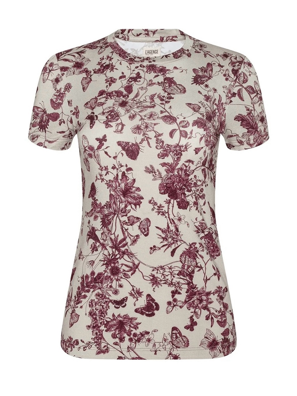 L'AGENCE Ressi Toile Butterfly Top Burgundy Lg